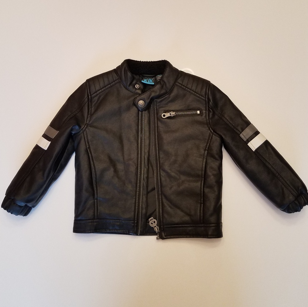 Koala kik boys faux leather skull jacket